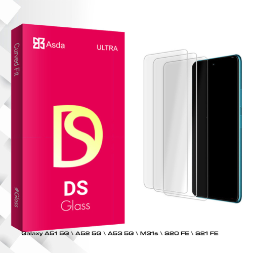 محافظ صفحه نمایش شیشه ای آسدا مدل DS Glass MIX مناسب برای گوشی موبایل سامسونگ Galaxy A51 5G \ A52 5G \ A53 5G \ M31s \ S20 FE \ S21 FE بسته سه عددی
